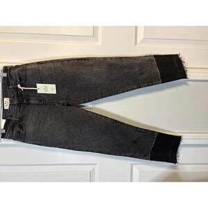 L.T.J Women's Cropped Black and Gray Two-Tone Jeans, Size 25 (308)